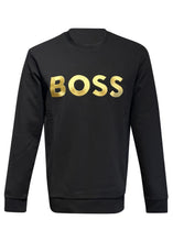 Boss - Big Boss Gold Logo Crewneck Sweatshirt - 400488 - Black Gold