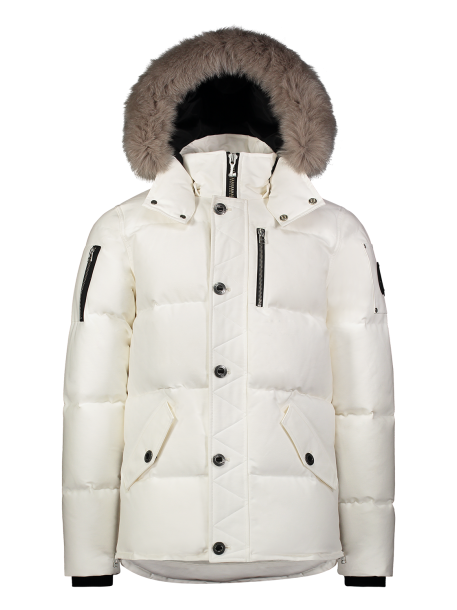 Moose Knuckles - 3Q Fur Hooded Parka - 100327 - White Grey